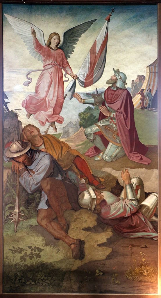 Friedrich Overbeck - Casa Massimo, stanza del Tasso, San Giovanni in Laterano, Roma, l'arcangelo Gabriele appare a Goffredo di Buglione